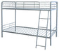 Carson Twin-Over-Twin Steel Bunk Bed with Angled Ladder Glossy Silver