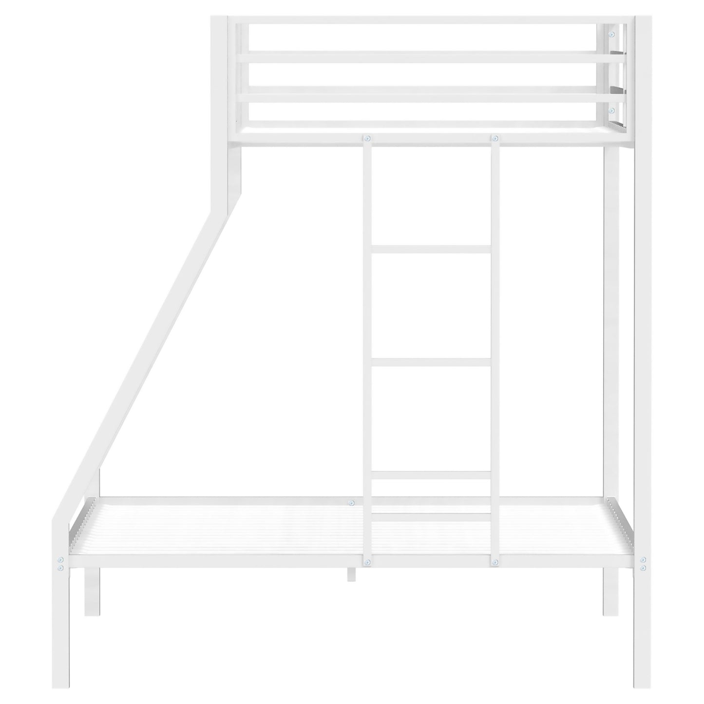 Alevera Twin-Over-Full Steel Bunk Bed with Ladder Matte White
