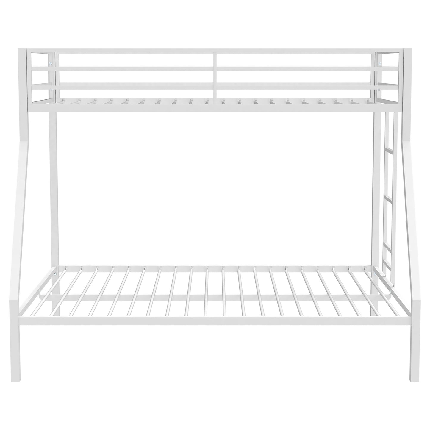 Alevera Twin-Over-Full Steel Bunk Bed with Ladder Matte White