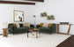 Jade Chenille Upholstered Modern Track Arm Sofa Green