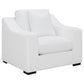 Ashlyn 3-piece Upholstered Sloped Arm Sofa Set White