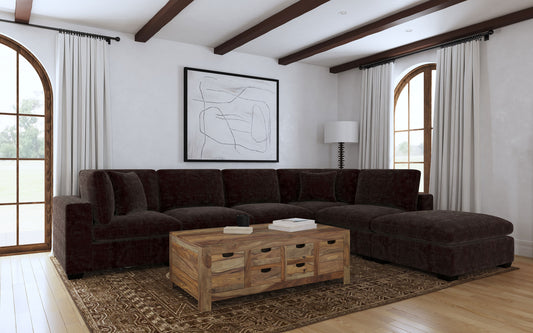 Lakeview 6-piece Upholstered Modular Sectional Chocolate
