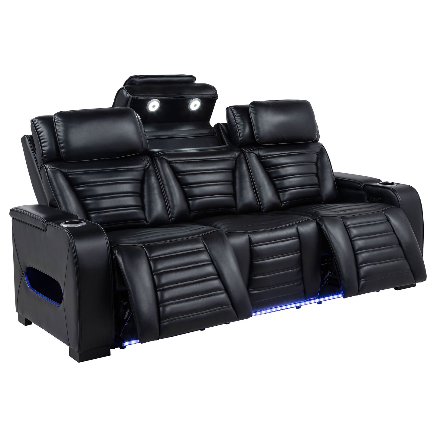 Zuma 2-Piece Dual Power Reclining Sofa Set with Bluetooth Black