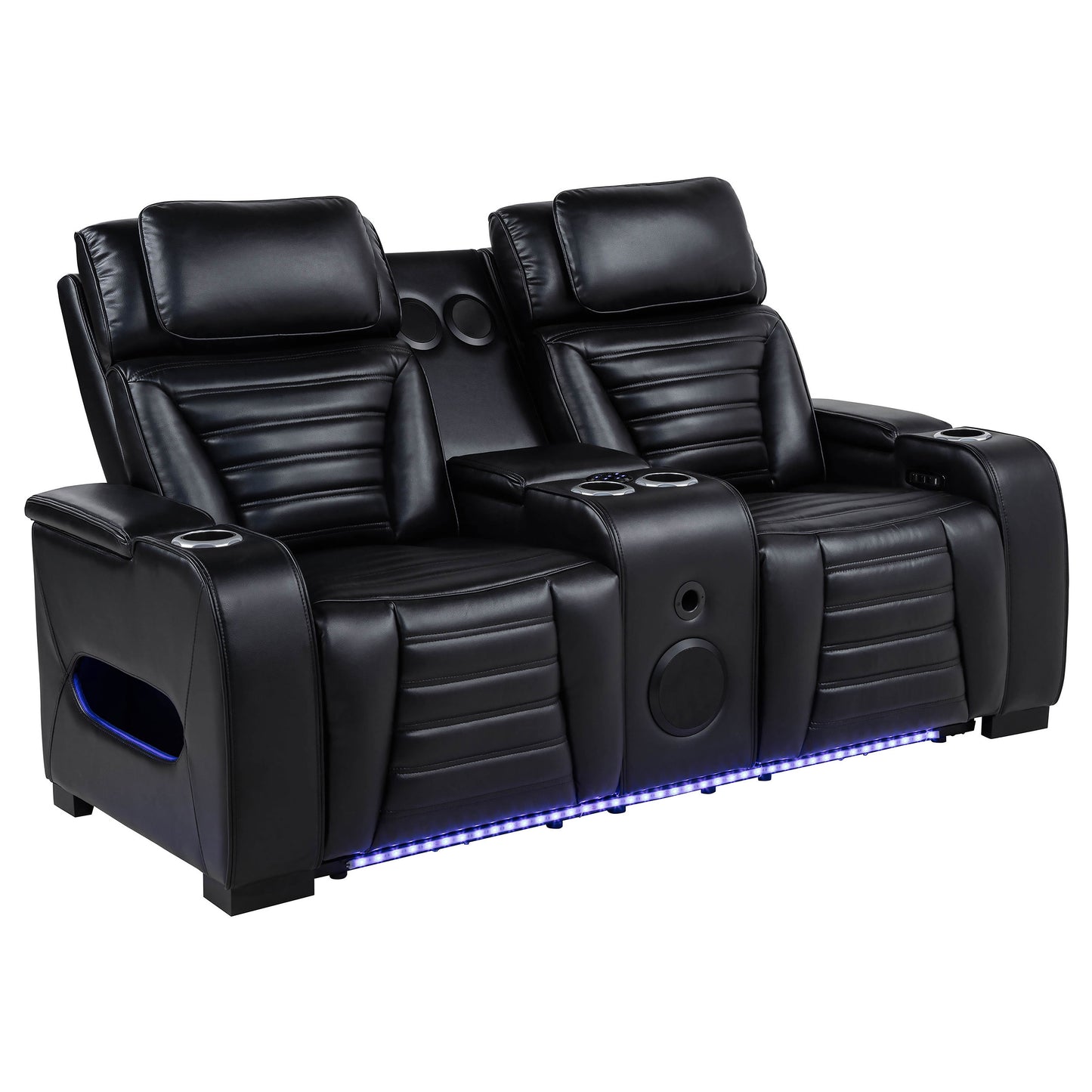 Zuma 2-Piece Dual Power Reclining Sofa Set with Bluetooth Black