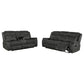 Lawrence 2-piece Upholstered Reclining Sofa Set Charcoal