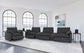 Collins Upholstered Power Recliner Chair Dark Grey