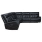Hewitt Leather Dual Power Reclining Sectional Sofa Black
