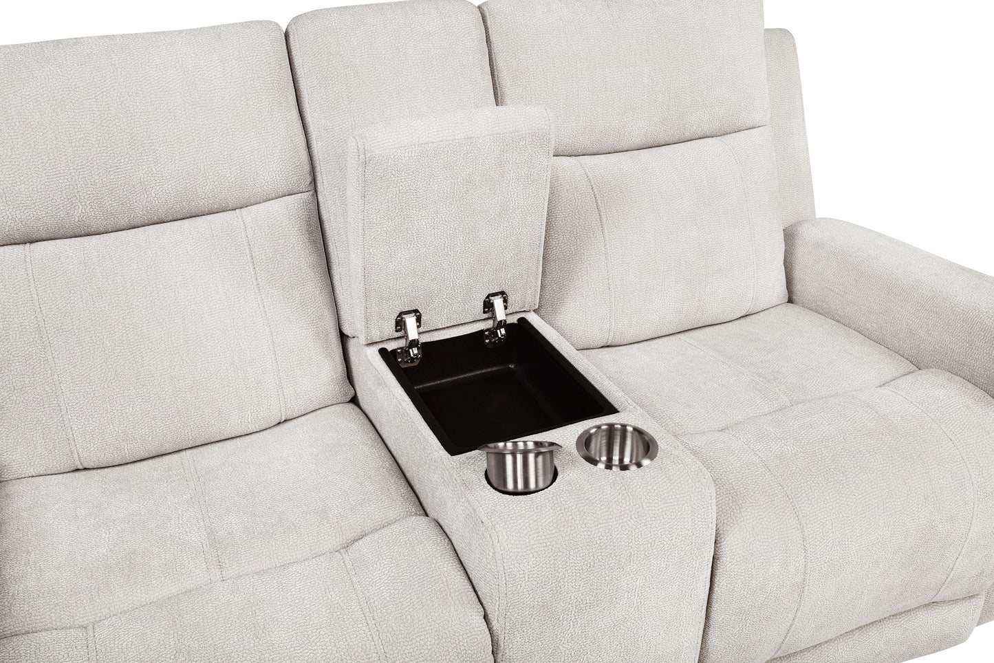 Kennett Chenille Upholstered Power Reclining Loveseat Ivory