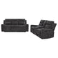 Kennett 2-piece Chenille Power Reclining Sofa Set Dark Grey