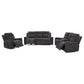 Kennett 3-piece Chenille Power Reclining Sofa Set Dark Grey