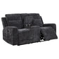 Kennett 3-piece Chenille Power Reclining Sofa Set Dark Grey