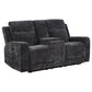 Kennett 3-piece Chenille Power Reclining Sofa Set Dark Grey