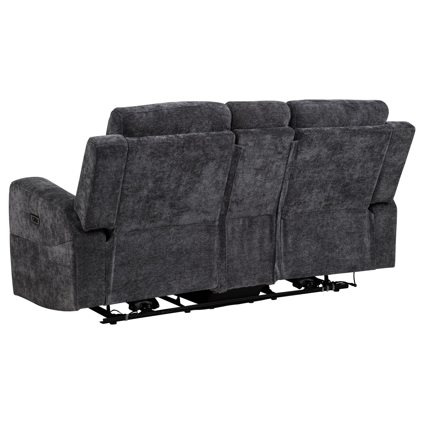 Kennett 3-piece Chenille Power Reclining Sofa Set Dark Grey