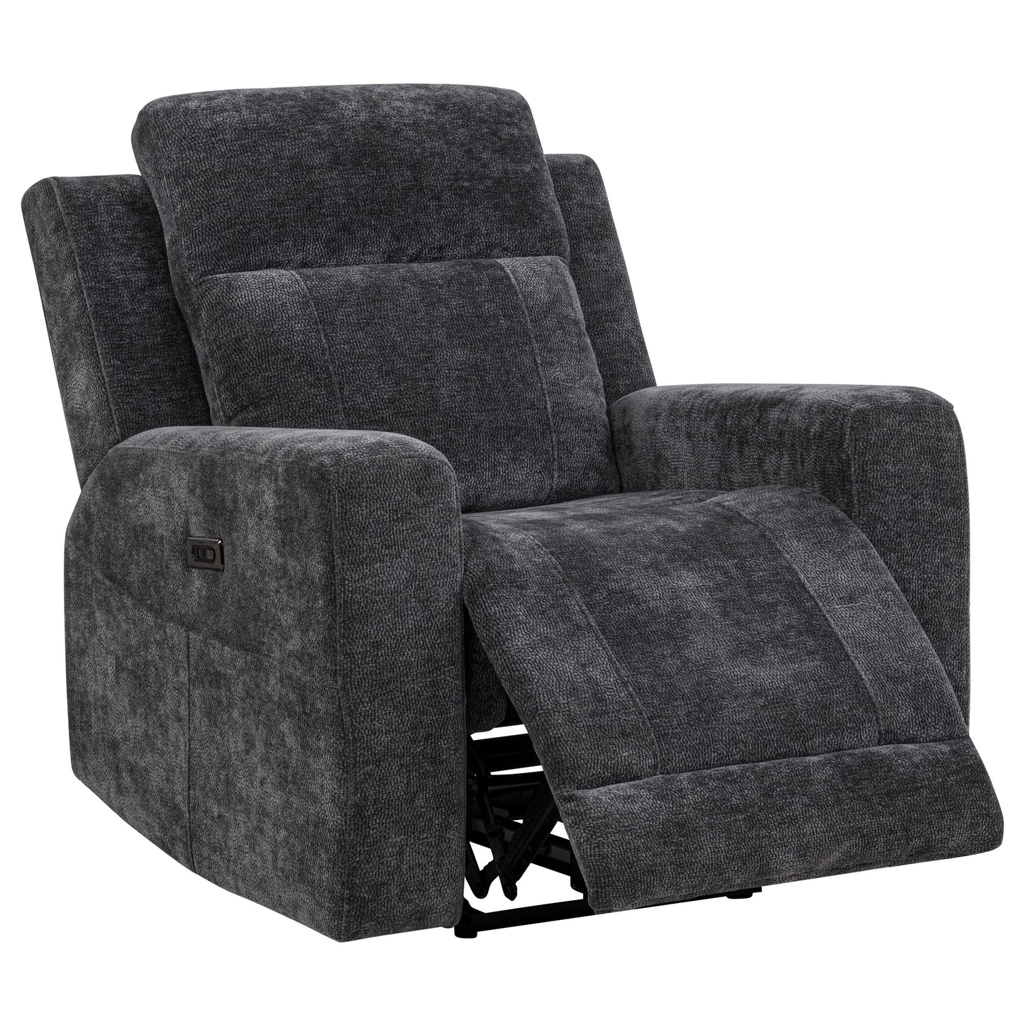 Kennett 3-piece Chenille Power Reclining Sofa Set Dark Grey