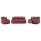 Camila 3-piece Upholstered Reclining Sofa Set Red