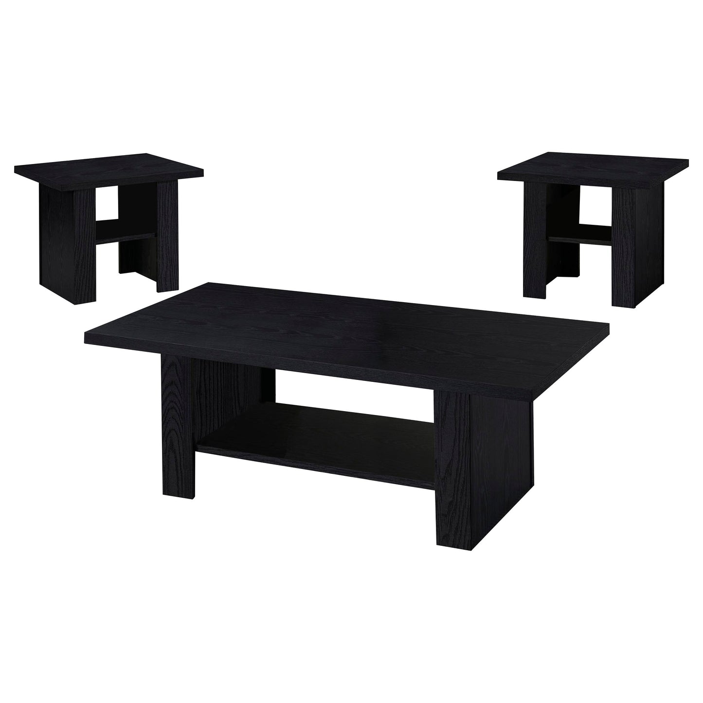 Rodez 3-piece Engineered Wood Coffee Table Set Black