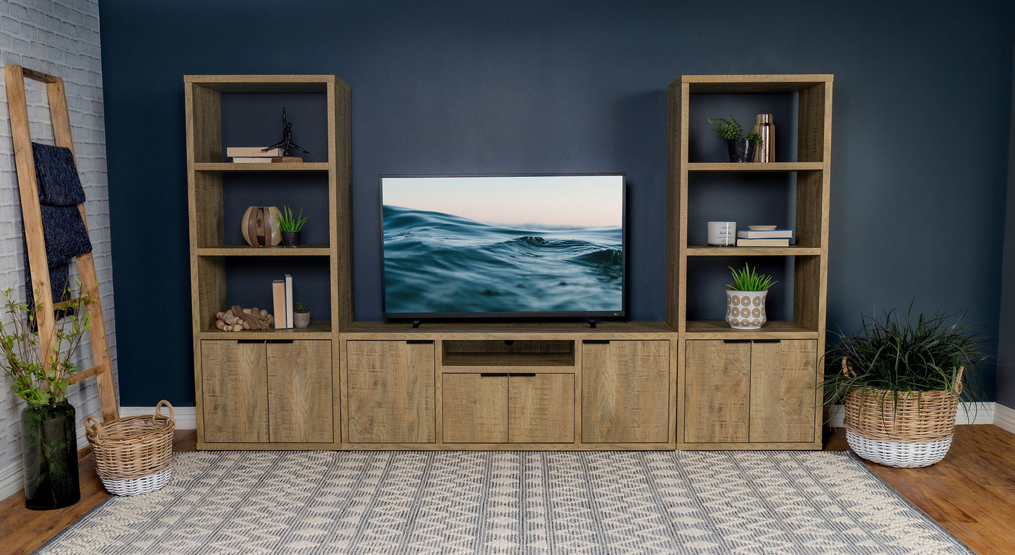 Tabby TV Stand for TVs up to 65 Inches with 4-Door Storage in Mango