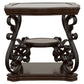Laney 1-shelf Glass Top Square End Table Dark Merlot