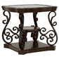 Laney 1-shelf Glass Top Square End Table Dark Merlot
