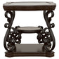 Laney 1-shelf Glass Top Square End Table Dark Merlot