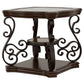 Laney 1-shelf Glass Top Square End Table Dark Merlot