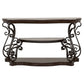 Laney Scrollwork Entryway Sofa Console Table Dark Merlot