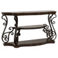 Laney Scrollwork Entryway Sofa Console Table Dark Merlot