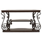 Laney Scrollwork Entryway Sofa Console Table Dark Merlot