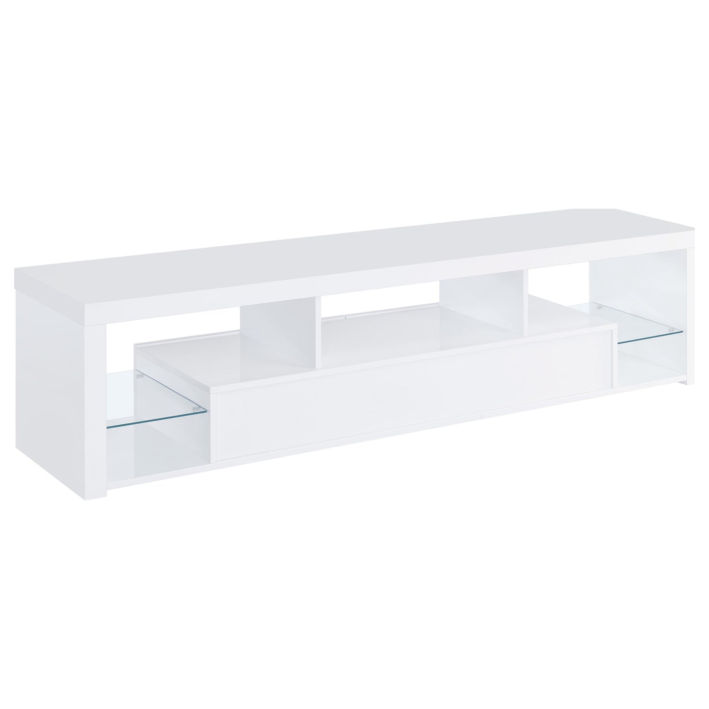 Jude 2-drawer Engineered Wood 71-inch TV Stand High Gloss White