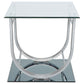 Danville Rectangular U-Shaped Glass Top Side End Table Chrome