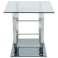 Danville Rectangular U-Shaped Glass Top Side End Table Chrome