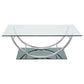 Danville 2-piece Glass Top Coffee and End Table Set Chrome