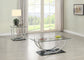 Danville 2-piece Glass Top Coffee and End Table Set Chrome