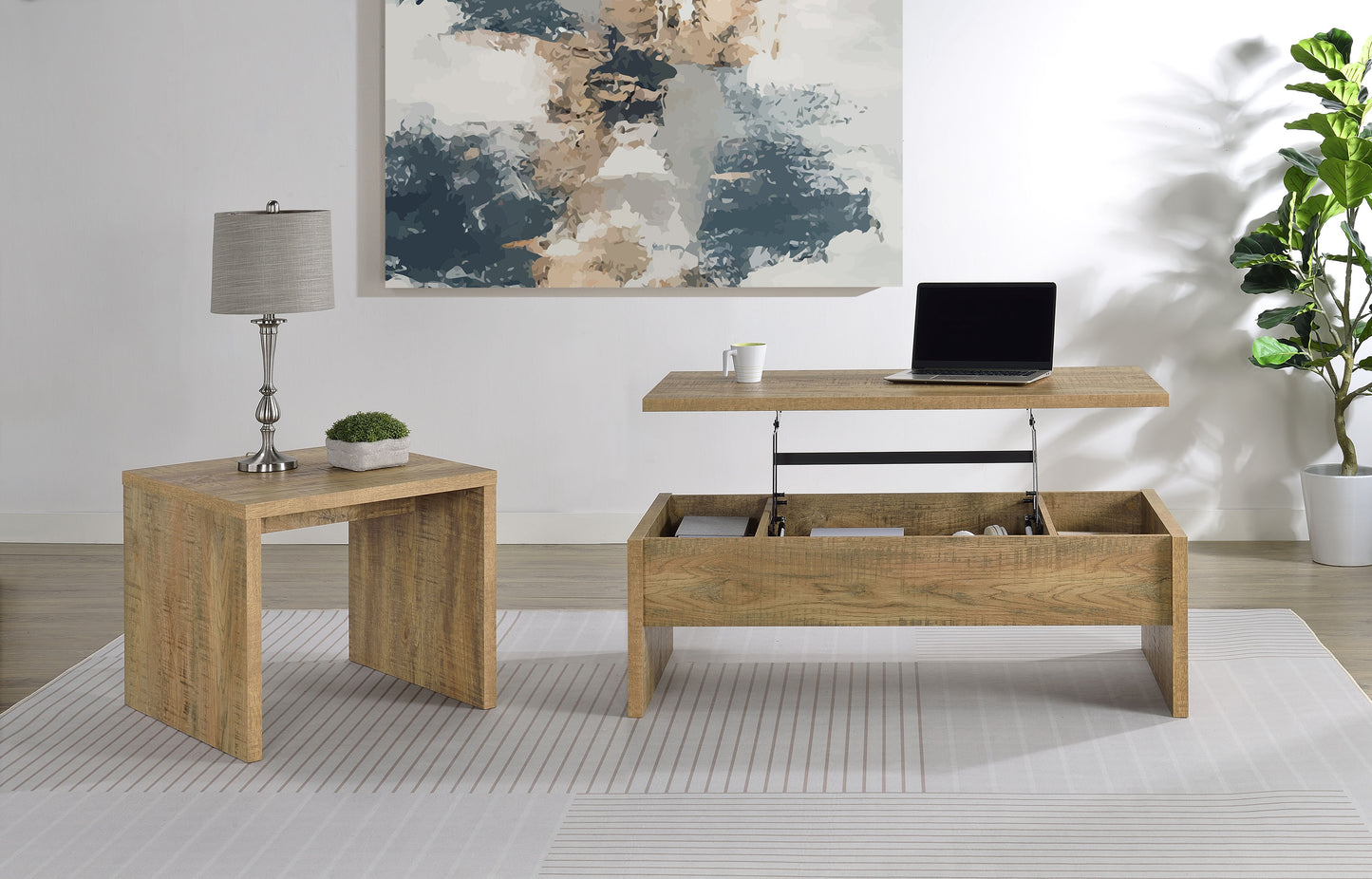 Canoga Engineered Wood Lift Top Cocktail Coffee Table Mango