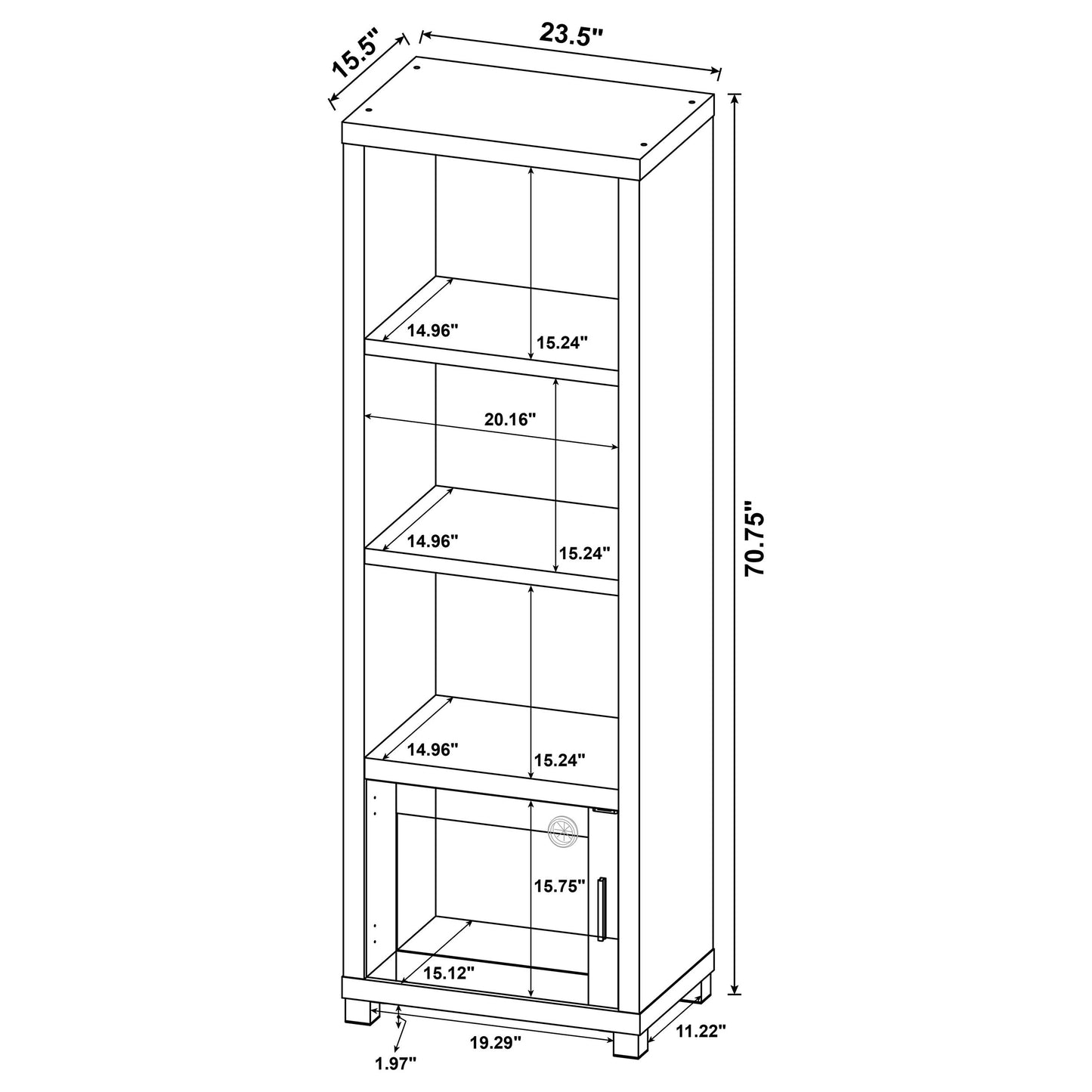 Sachin 3-shelf Engineered Wood Media Tower Dark Pine