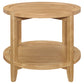 Camillo Round Solid Wood Side End Table Maple Brown