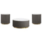 Jason 3-piece Round White Marble Coffee Table Set Charcoal