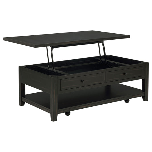 Payne 48-inch Mobile Lift Top Coffee Table Distressed Java