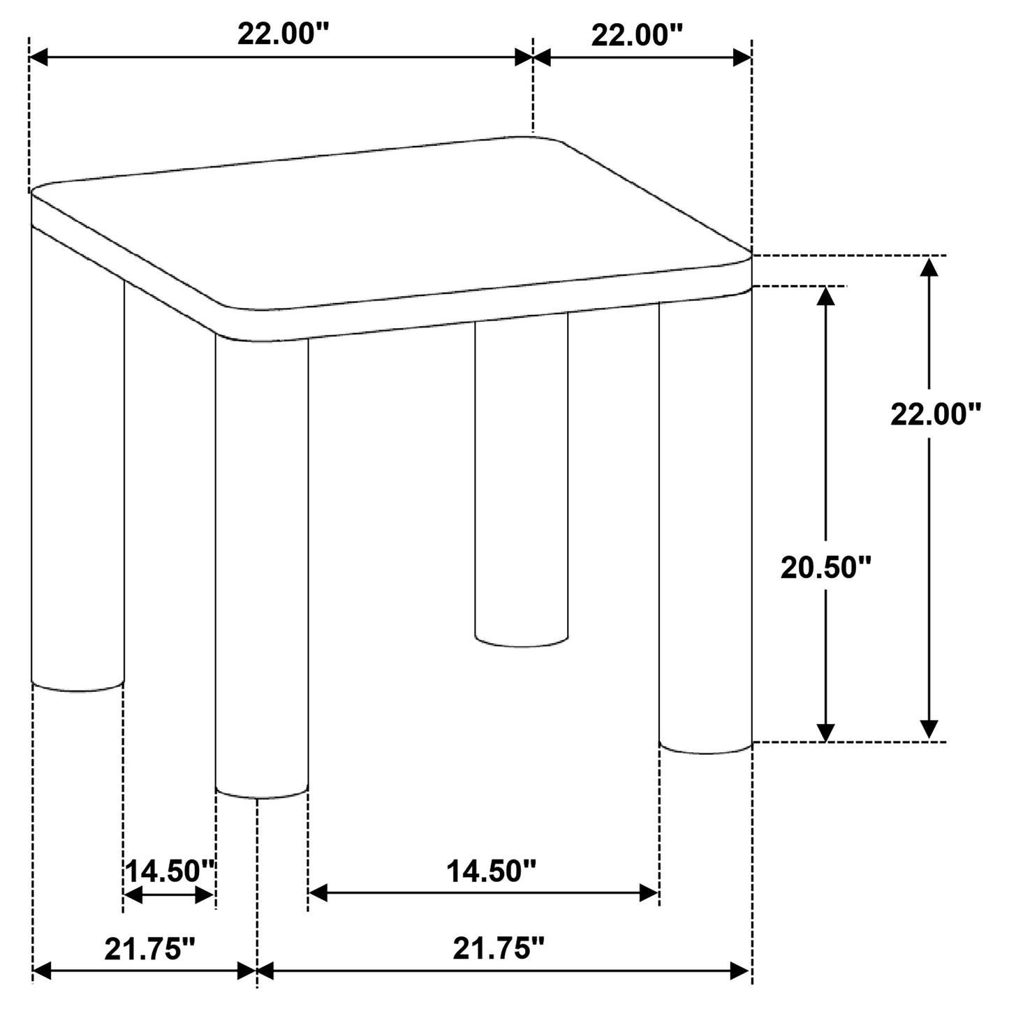 Castlewood Engineered Wood Accent Side End Table Light Oak