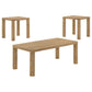 Castlewood 3-piece Cocktail Coffee Table Set Light Oak