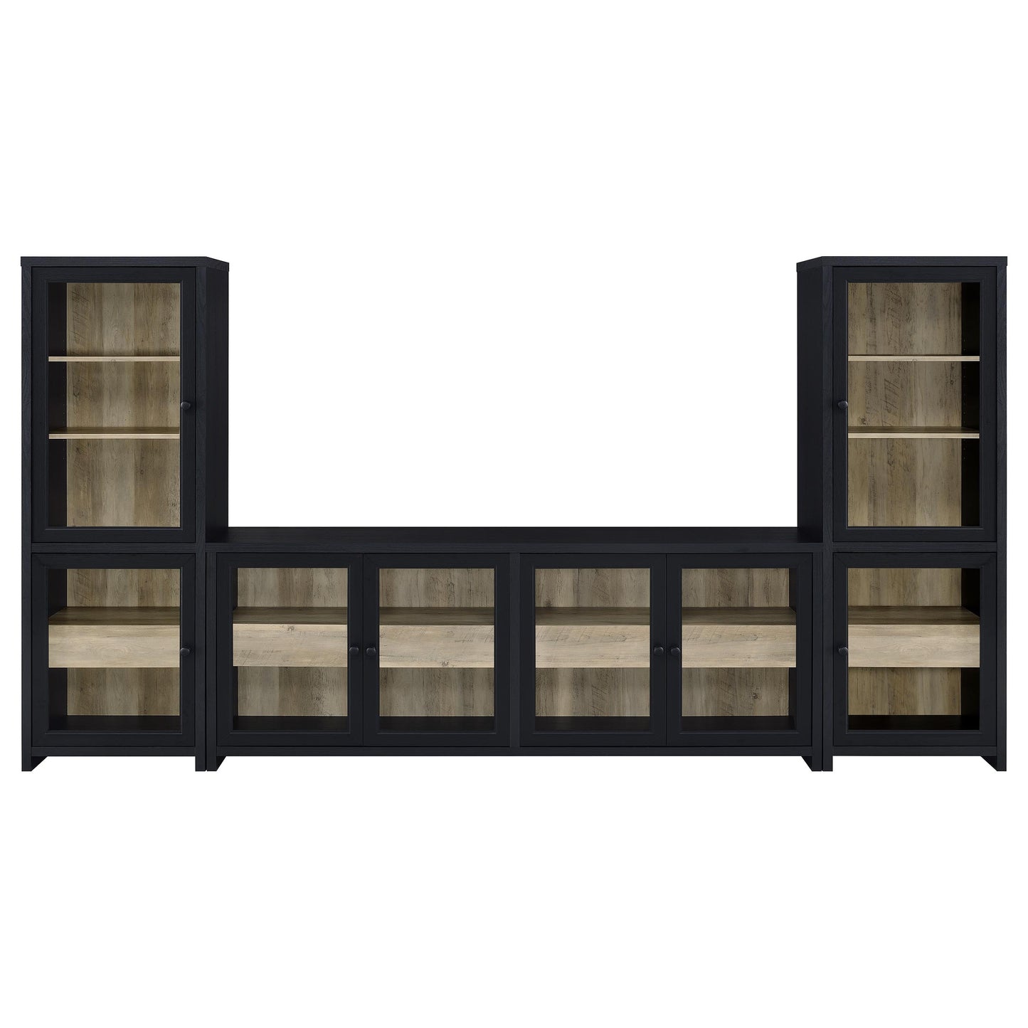 Denison 3-piece Entertainment Center 79-inch TV Stand Black