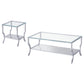 Saide 2-piece Glass Top Coffee and End Table Set Chrome