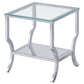 Saide 2-piece Glass Top Coffee and End Table Set Chrome