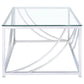 Lille 2-piece Glass Top Coffee And End Table Set Chrome