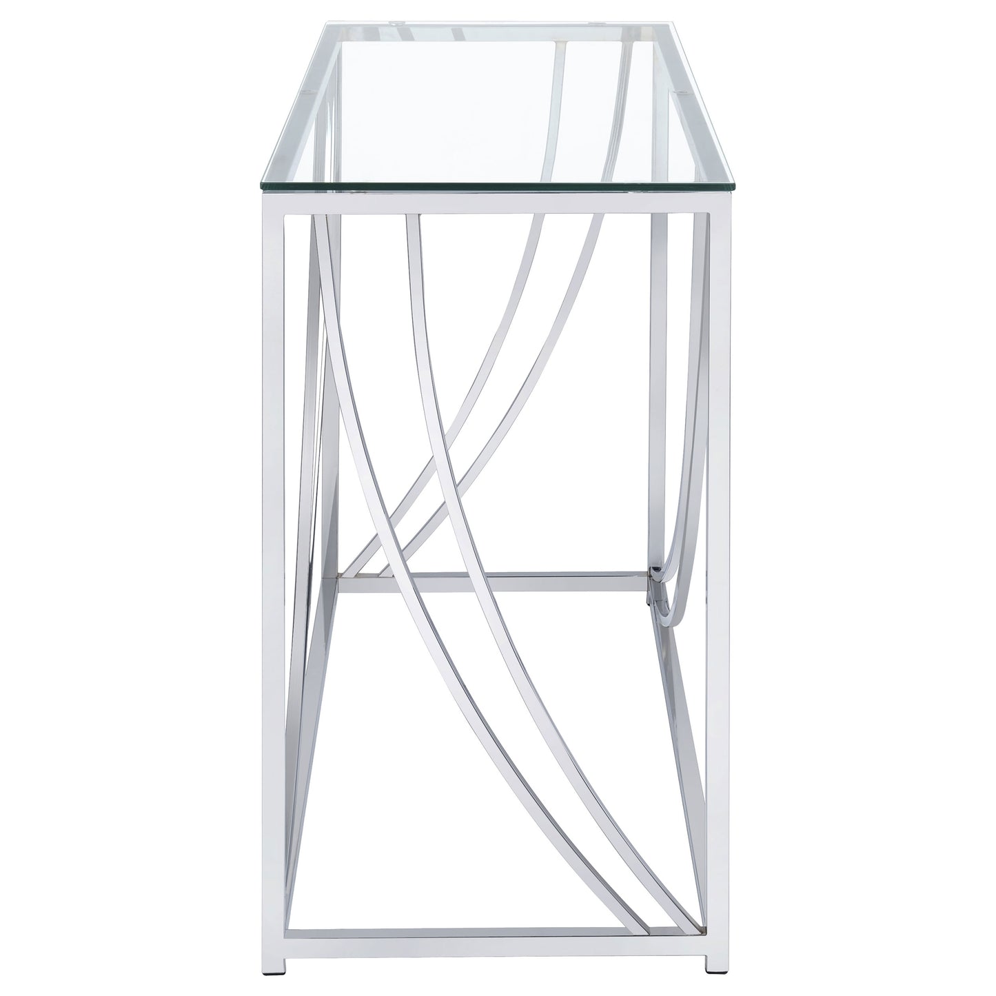 Lille Glass Top Entryway Console Table Accents Chrome