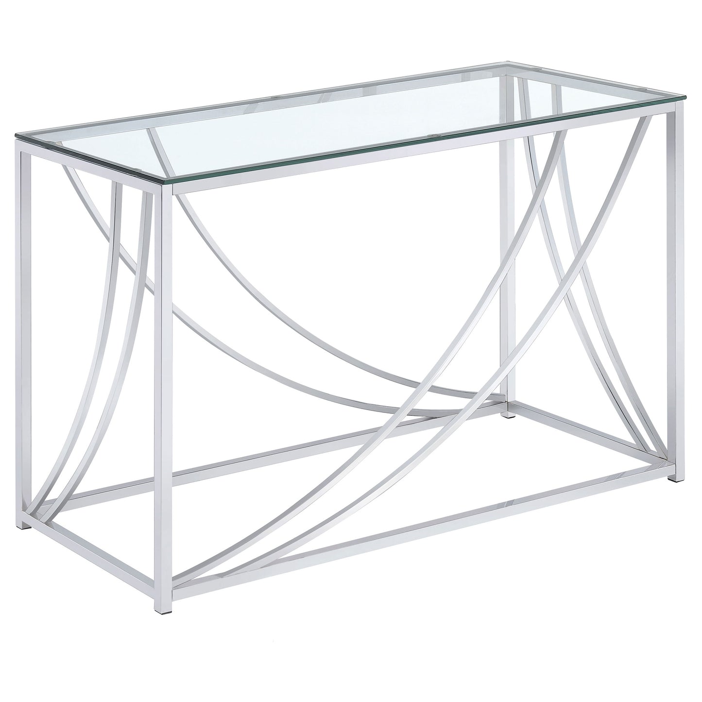 Lille Glass Top Entryway Console Table Accents Chrome