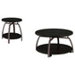 Dacre 2-piece Round Coffee and End Table Set Dark Charcoal