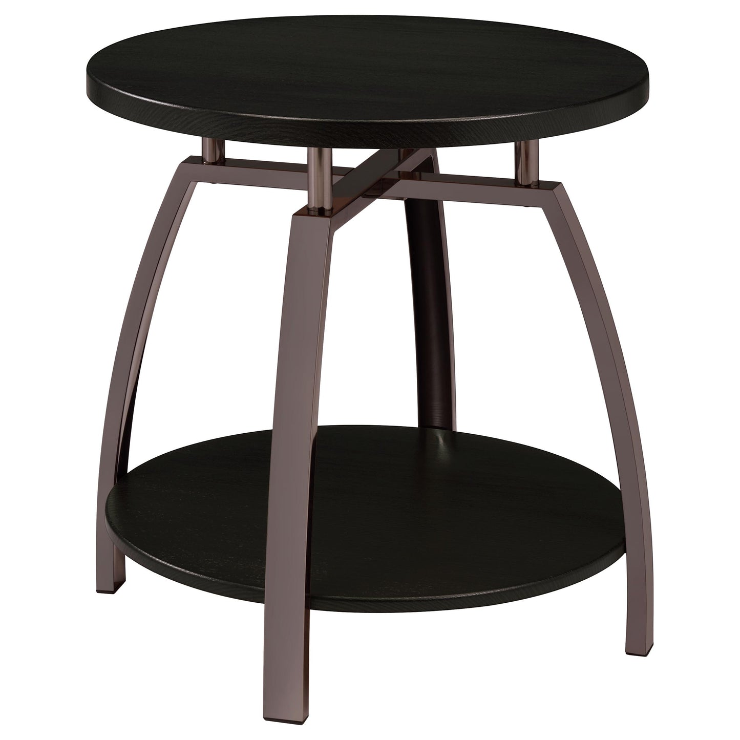 Dacre 2-piece Round Coffee and End Table Set Dark Charcoal