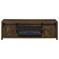 Enfield 71-inch TV Stand Fireplace Media Console Dark Pine