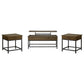 Byers 3-piece Lift Top Coffee and End Table Set Brown Oak